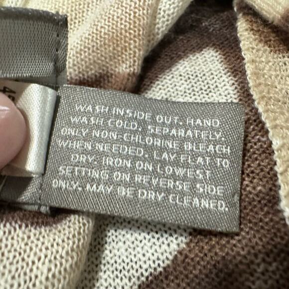 Chicos Travelers LINEN blend Animal Print Open Cardigan -Medium - Picture 6 of 6